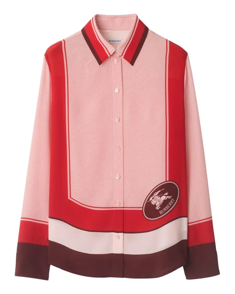 Burberry EDK Seidenhemd mit Stempel - Rosa Rosa