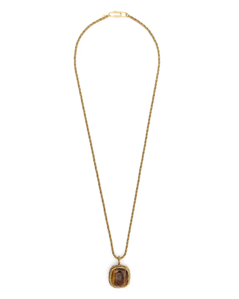 Aurélie Bidermann Miki tiger eye necklace - Gold Gold