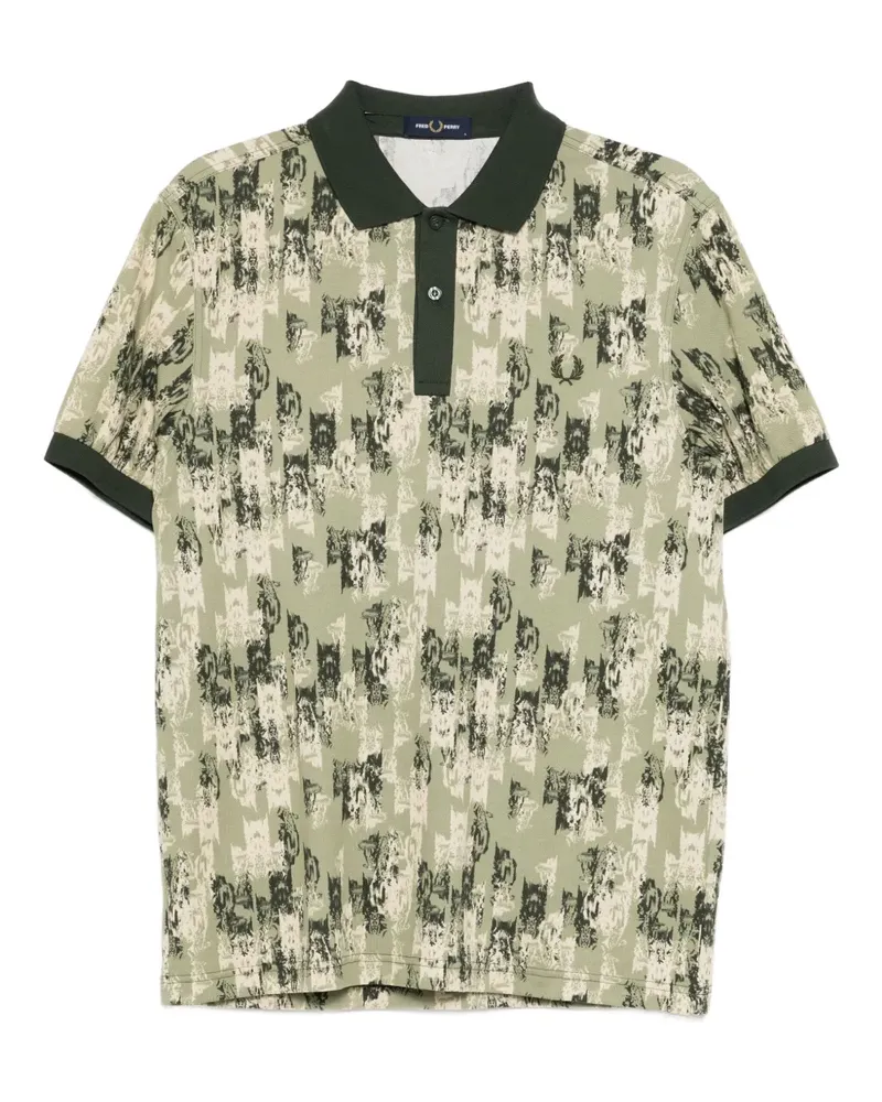 Fred Perry Poloshirt mit grafischem Print - Grün Grün