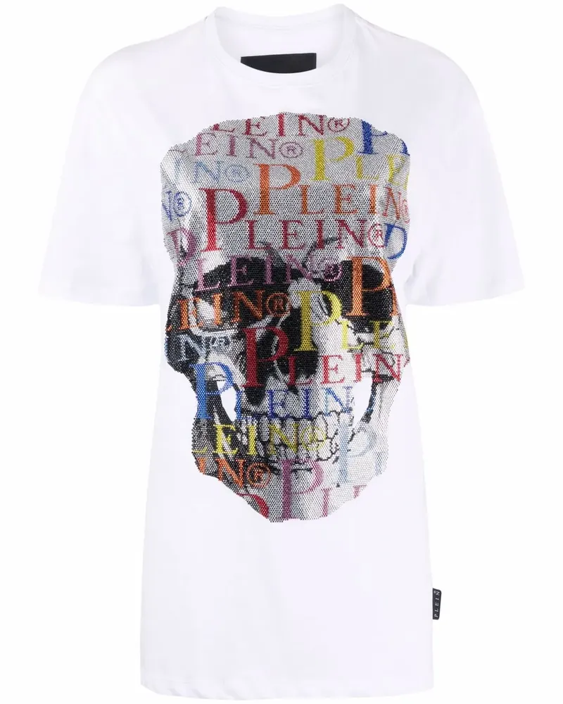 Philipp Plein T-Shirt mit Totenkopf-Print - Weiß Weiß