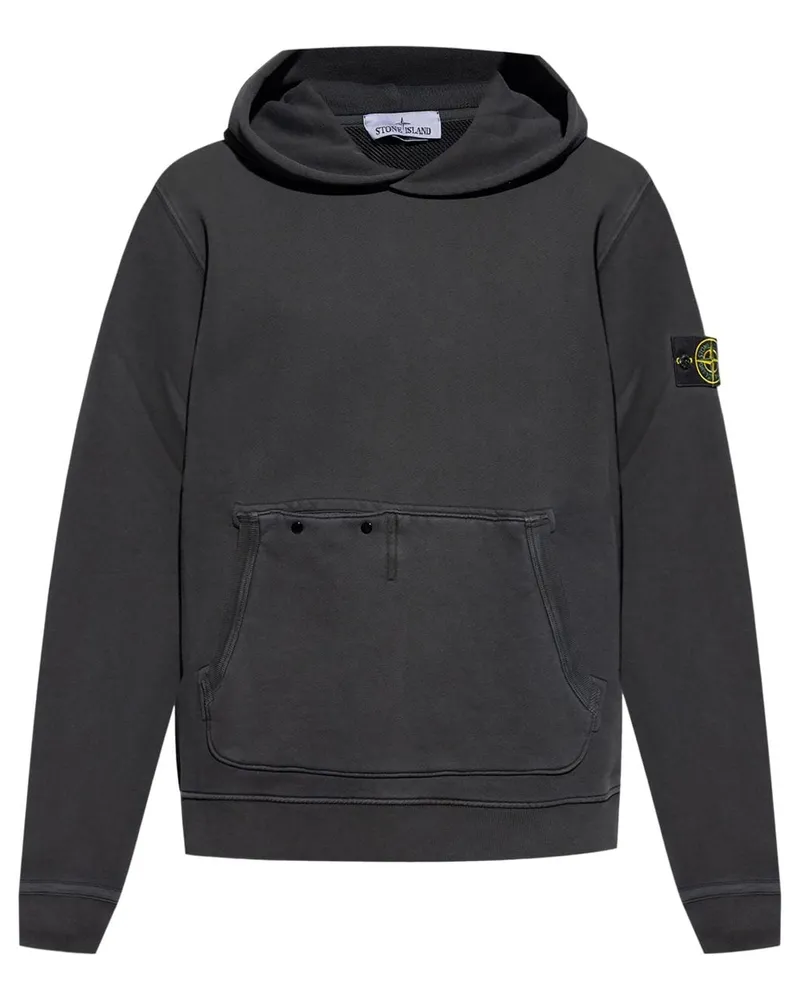 Stone Island Hoodie mit Kompass-Patch - Schwarz Schwarz