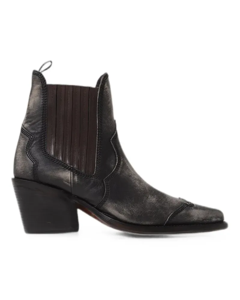 Magliano X DSQUARED2 distressed leather ankle boots - Schwarz Schwarz
