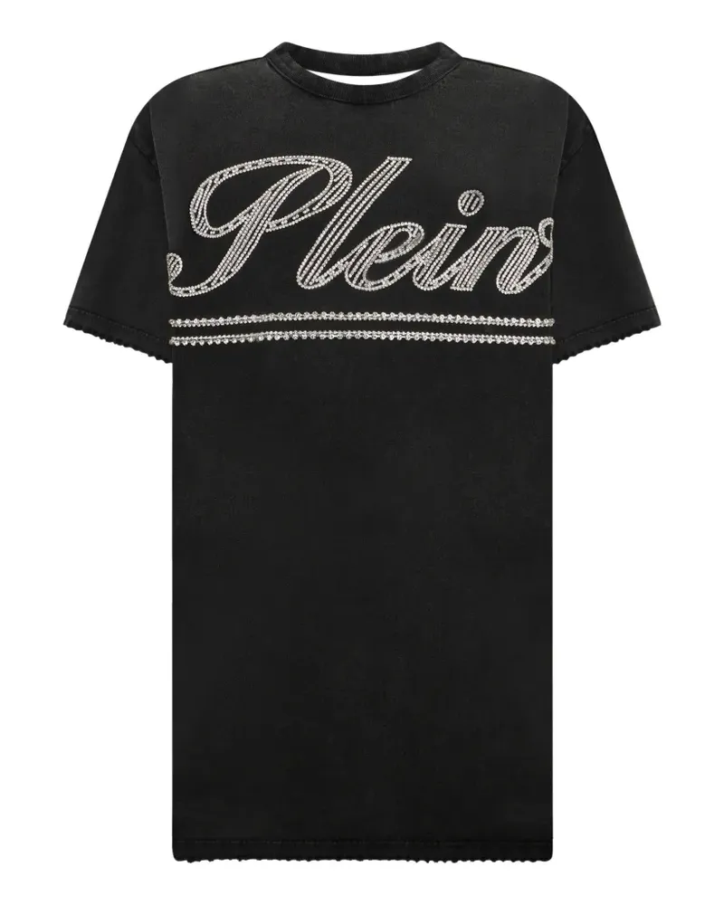 Philipp Plein Rückenfreies Minikleid mit Strass - Schwarz Schwarz