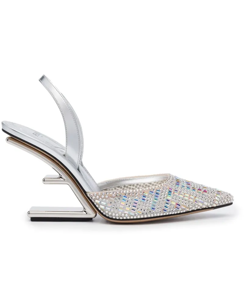 Fendi Pumps mit Kristallen 100mm - Silber Silber