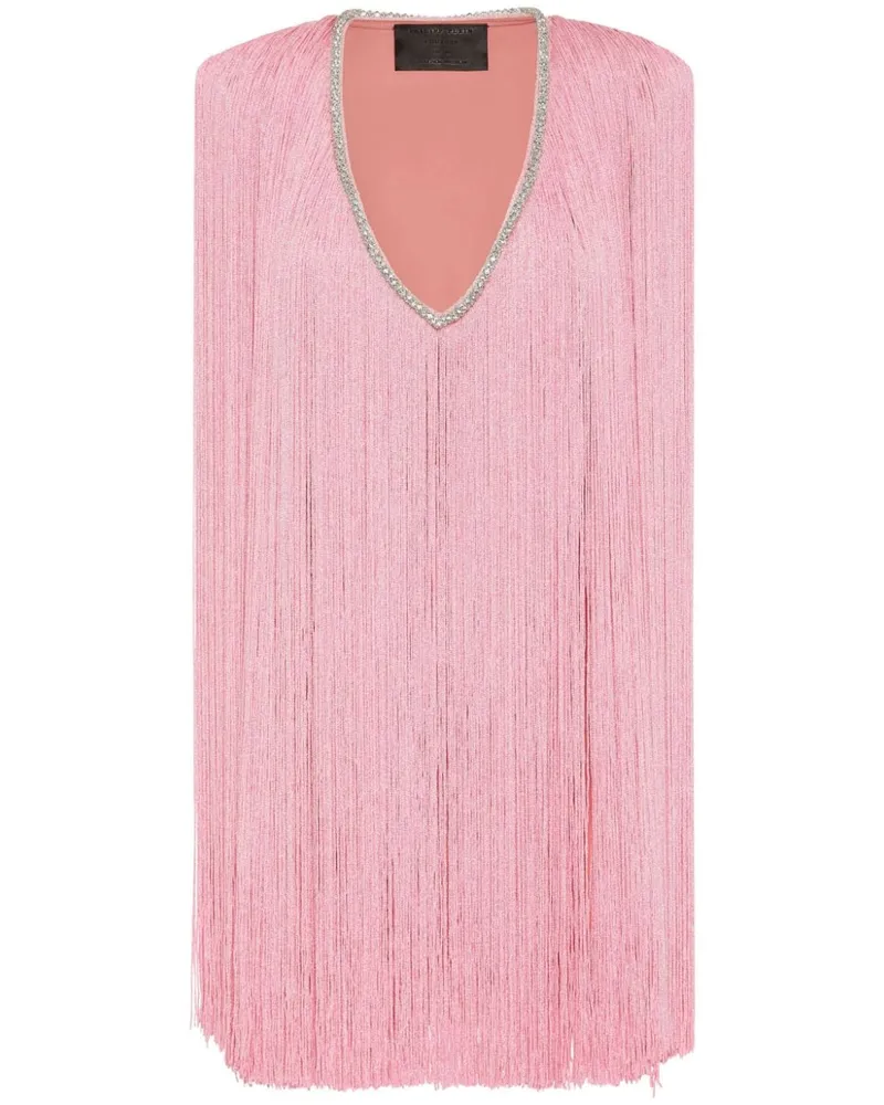 Philipp Plein Minikleid mit Fransen - Rosa Rosa