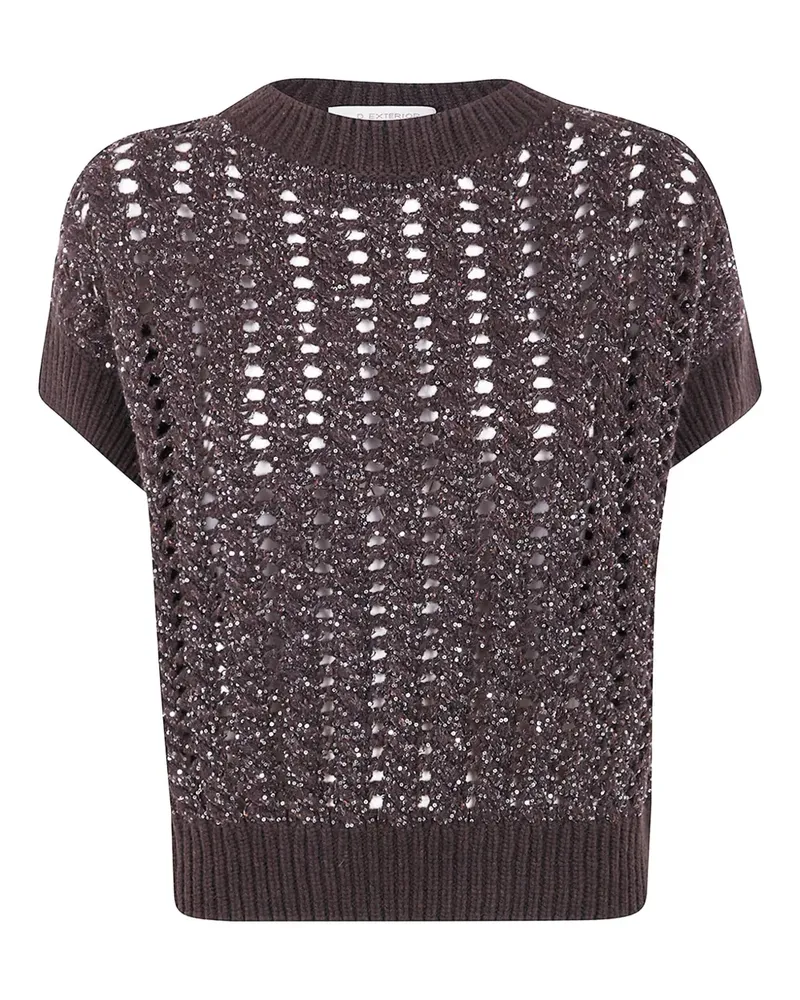 D.EXTERIOR Pullover mit Pailletten - Braun Braun