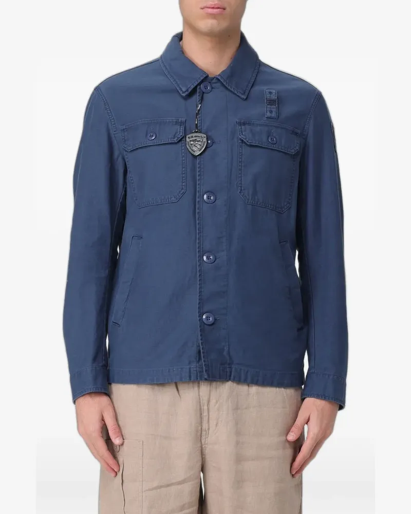Blauer cotton-canvas jacket Blau