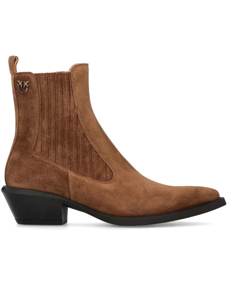 Pinko Knöchelhohe Wildlederstiefel - Braun Braun