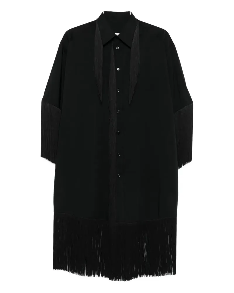 Maison Margiela Midikleid mit Fransenborten - Schwarz Schwarz