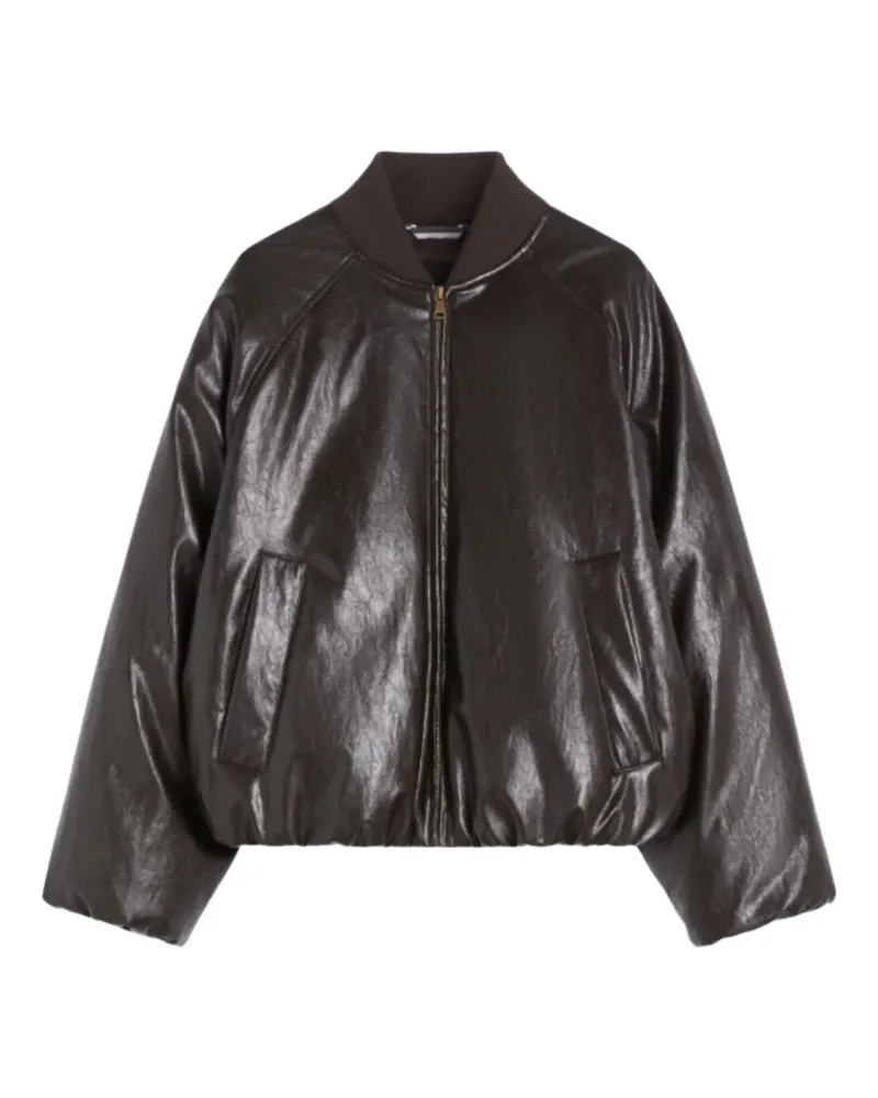 Max Mara Potente Bomberjacke mit Reißverschluss - Braun Braun