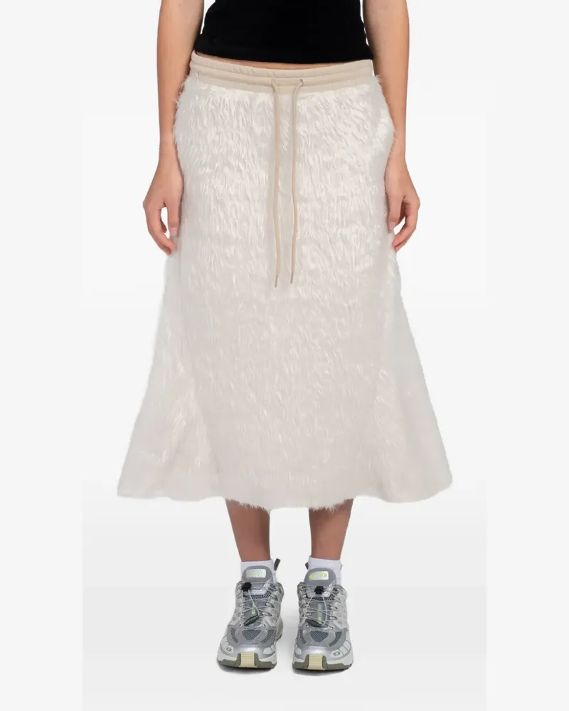 OPEN YY faux-fur midi skirt - Nude Nude