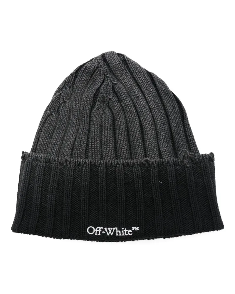 OFF-WHITE Beanie mit Logo-Stickerei - Schwarz Schwarz