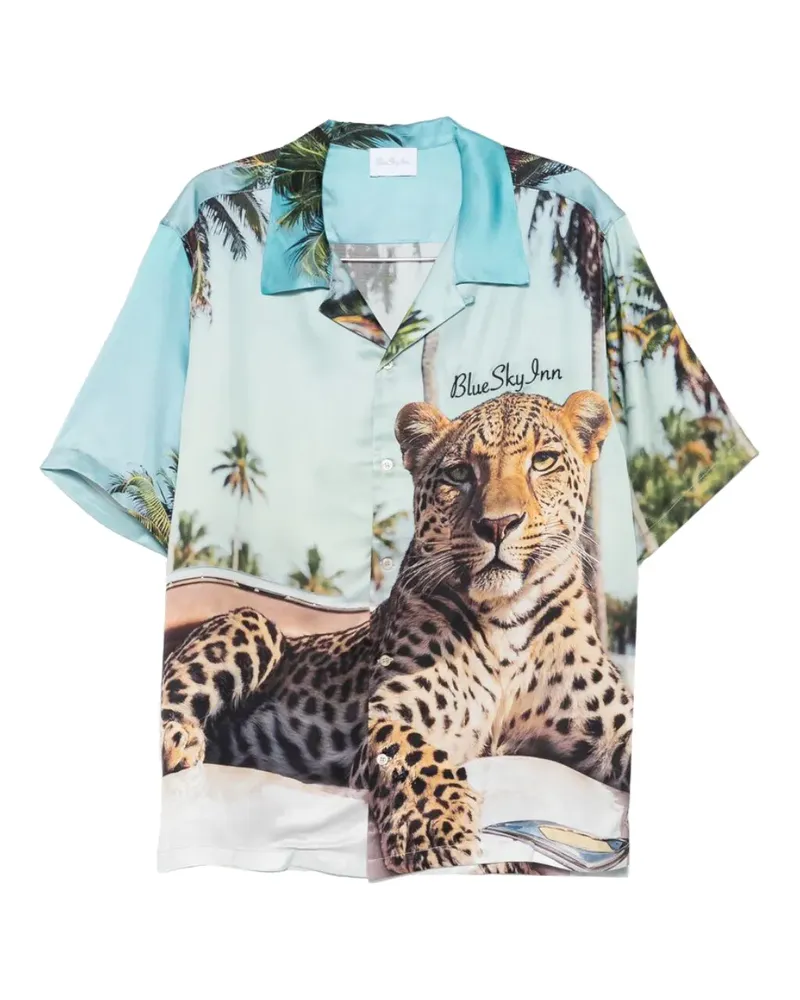 Blue Sky Inn Hemd mit Leoparden-Print - Grün Grün