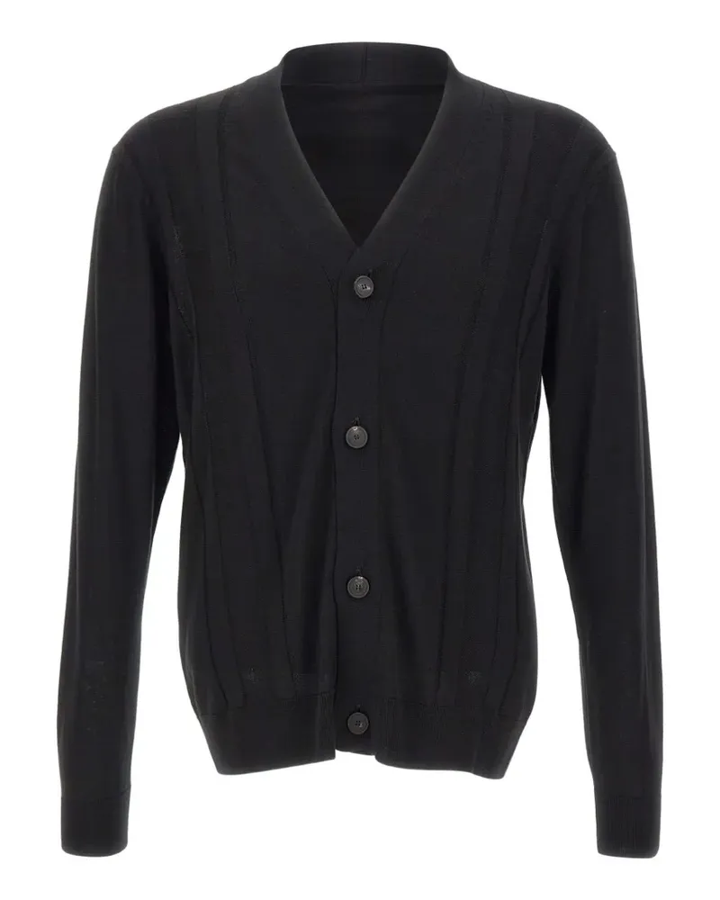 Tagliatore Moore V-neck ribbed cardigan - Schwarz Schwarz
