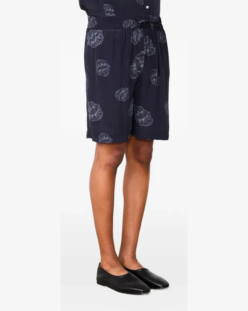 Officine Generale floral-print drawstring shorts - Blau Blau