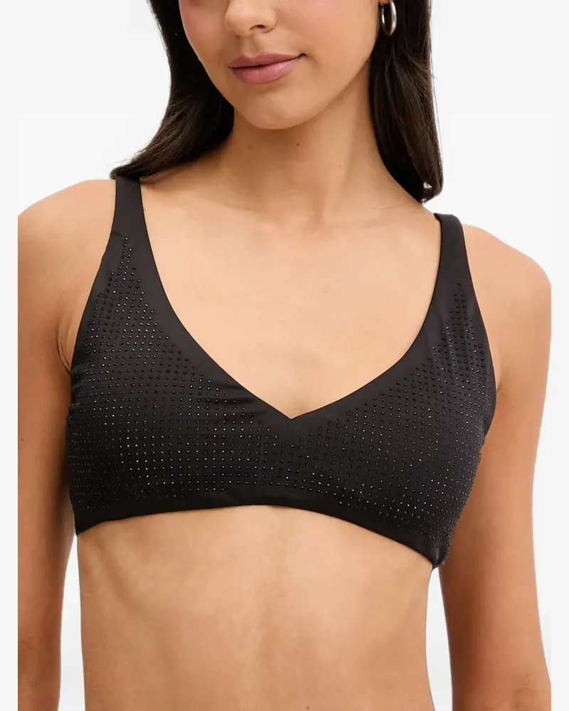 Michael Kors V-Ausschnitt-Top mit Nietenverzierung - Schwarz Schwarz