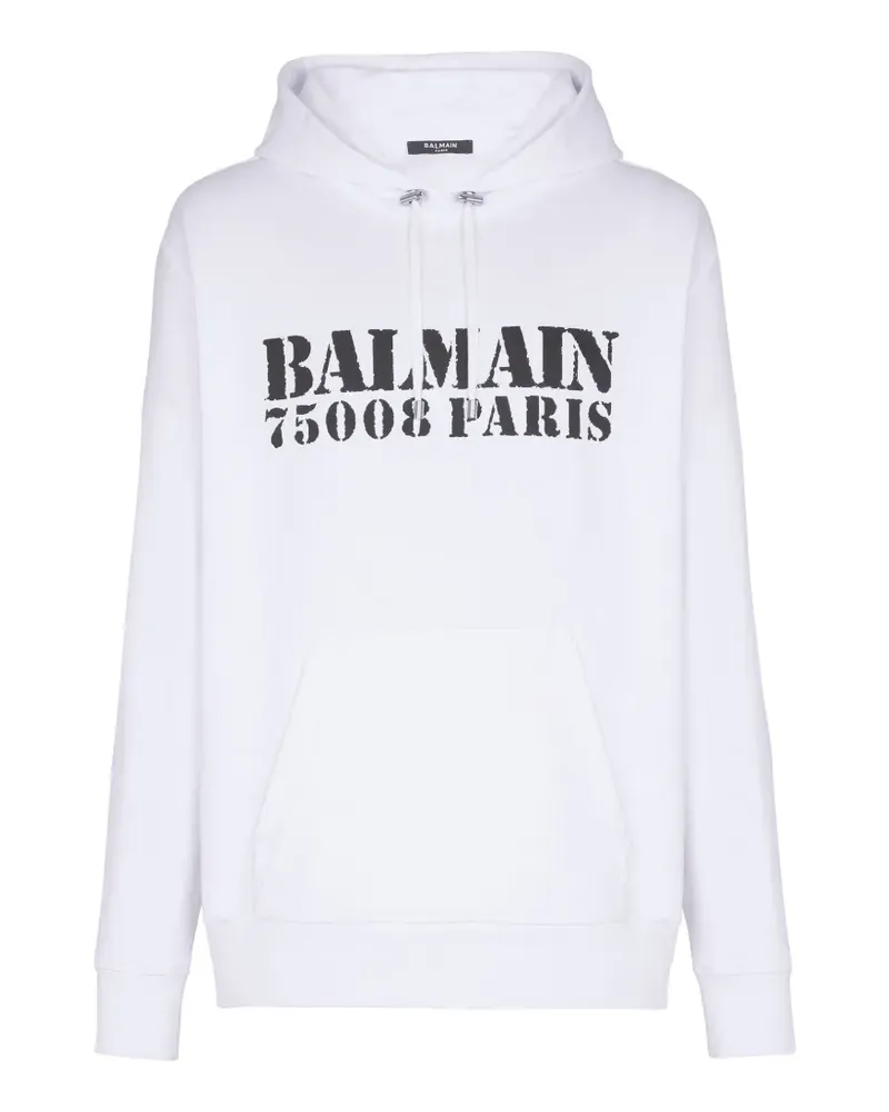 Balmain Hoodie mit Logo-Print - Weiß Weiß