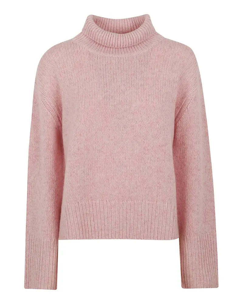 Lisa Yang Rollkragenpullover mit geripptem Saum - Rosa Rosa