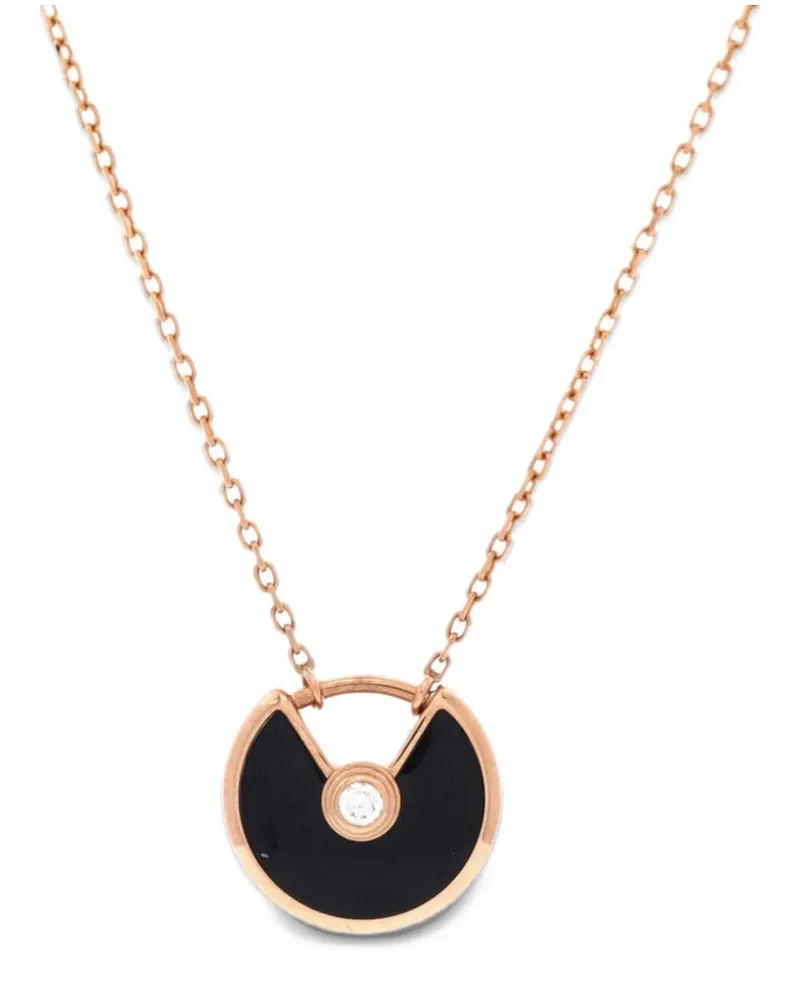 Cartier Amulette de  Pendant 18K Rose Gold with Onyx and Diamond XS necklace - Rosa Rosa