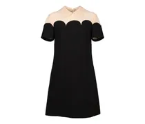 lace-collar mini dress - Schwarz