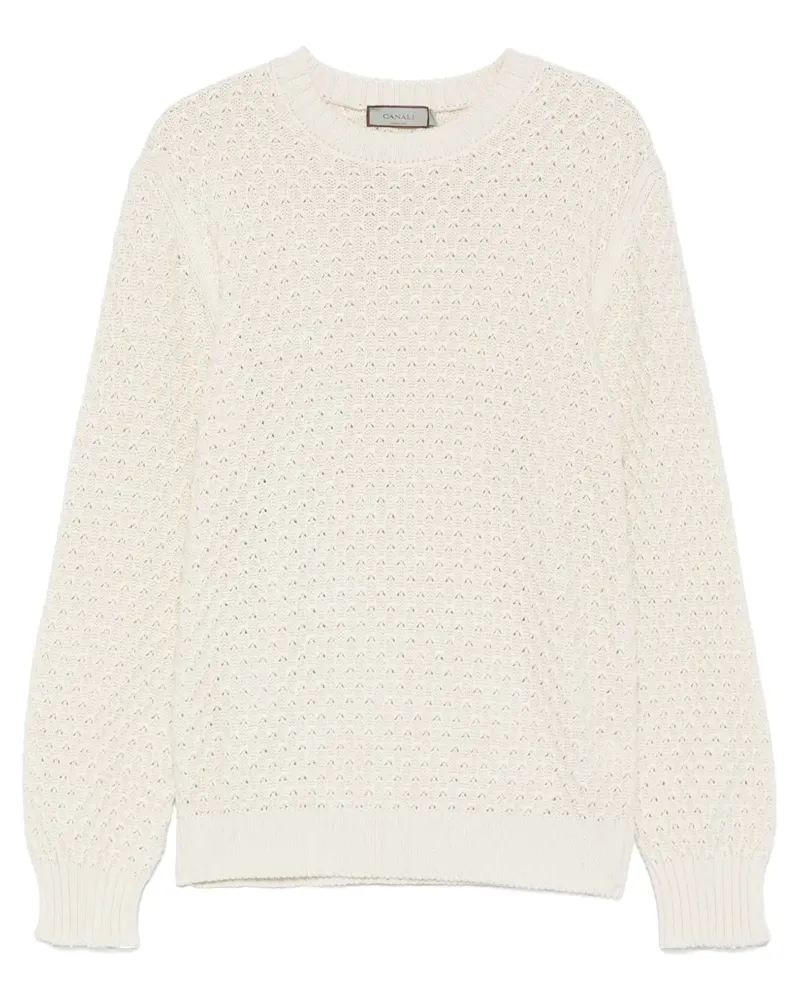 Canali Pullover aus Baumwolle - Weiß Weiß