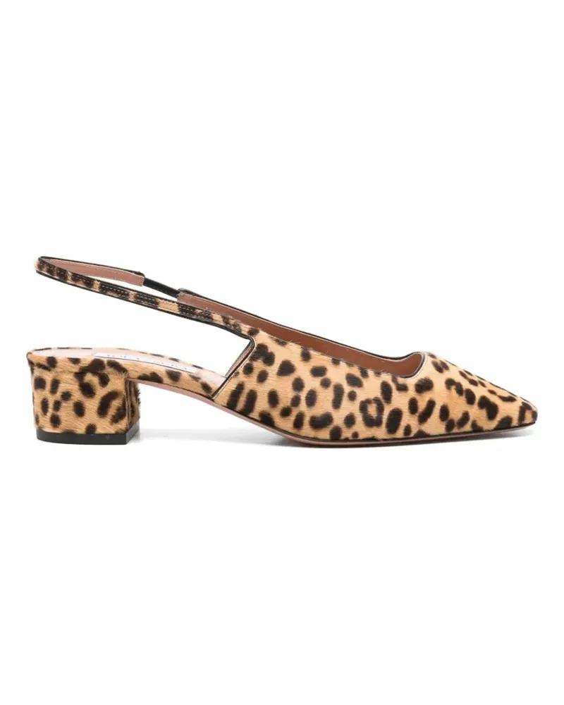 Aquazzura leopard slingback pumps - Nude Nude