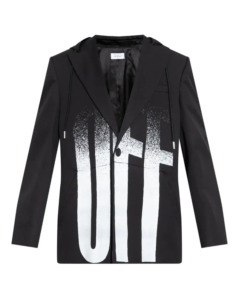 OFF-WHITE hooded spray-paint jacket - Schwarz Schwarz
