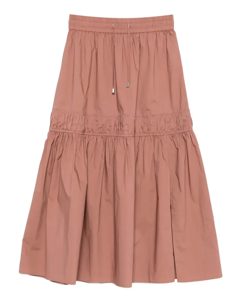 Patrizia Pepe drawstring-waist tiered midi skirt - Rosa Rosa