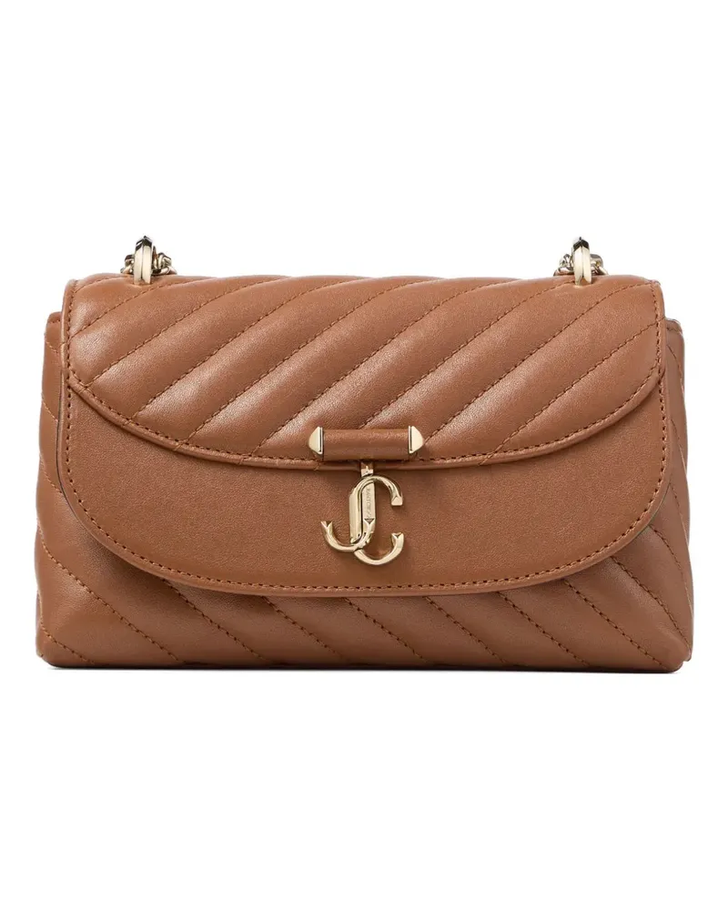 Jimmy Choo Curve quilted-leather crossbody bag - Braun Braun