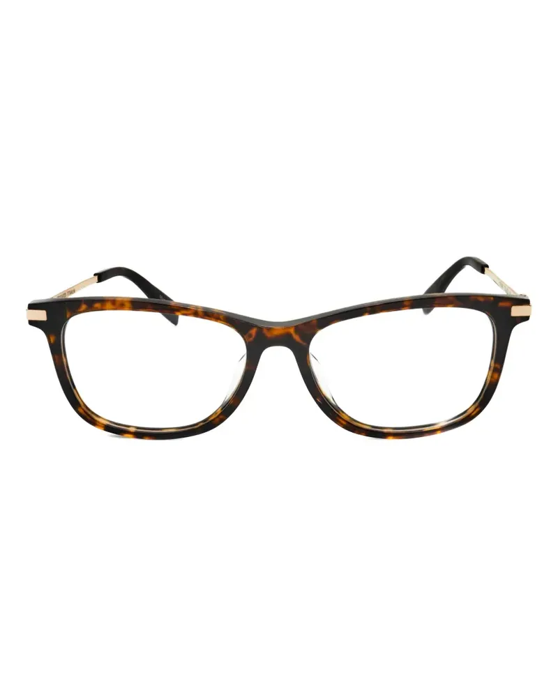 Trussardi tortoiseshell-effect rectangle-frame glasses - Braun Braun