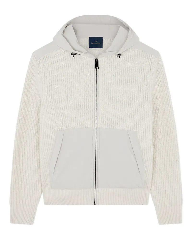 Paul & Shark rib-knit hoodie - Weiß Weiß
