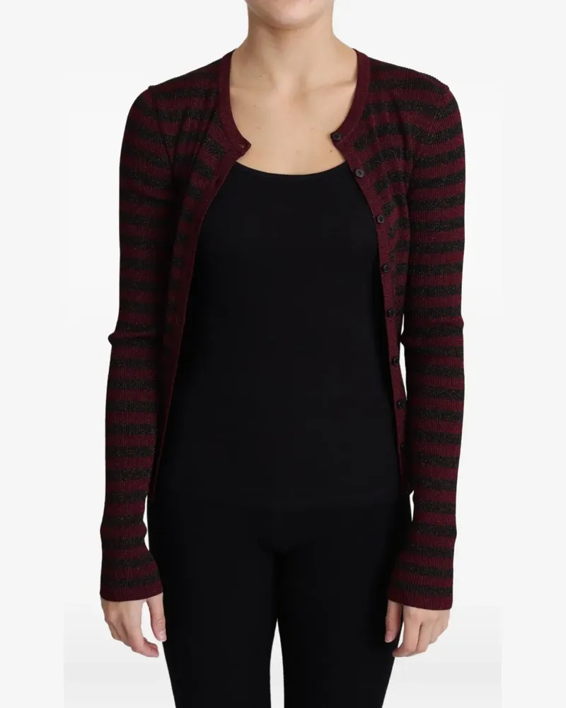 Dolce & Gabbana Gestreifter Cardigan im Metallic-Look - Rot Rot