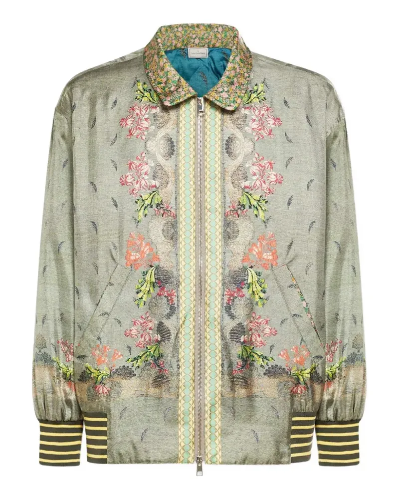 Pierre-Louis Mascia floral-print zip-up jacket - Grün Grün