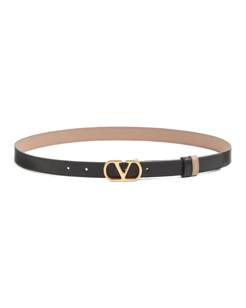 Valentino Garavani VLogo Signature reversible shiny calfskin belt - 20mm / 1.2 In. - Schwarz Schwarz