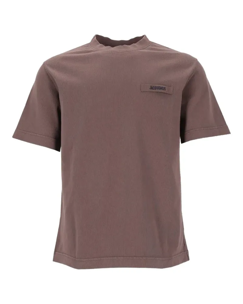 Jacquemus T-Shirt mit Logo-Patch - Braun Braun