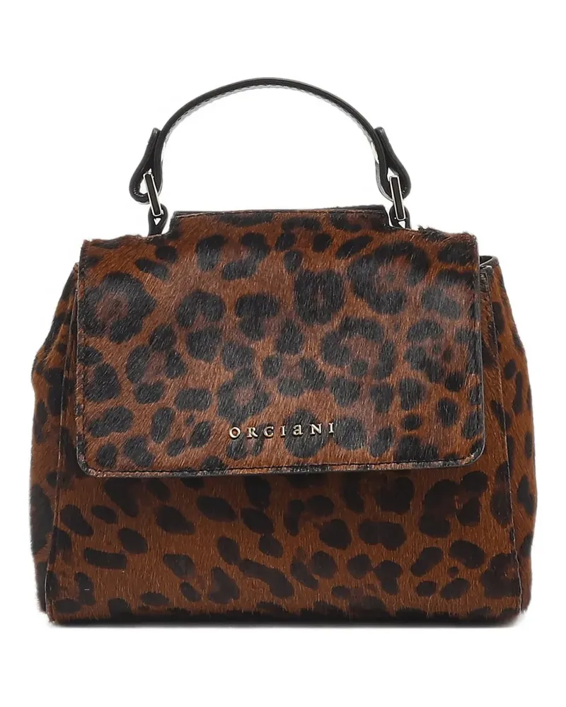 Orciani leopard-print pony-hair tote bag - Braun Braun