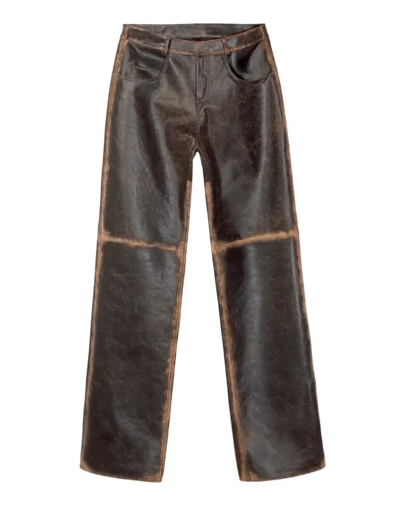 Camper Lederhose im Used-Look - Schwarz Schwarz