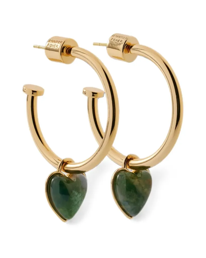 Jennifer Fisher huggie-hoop agate earrings - Gold Gold
