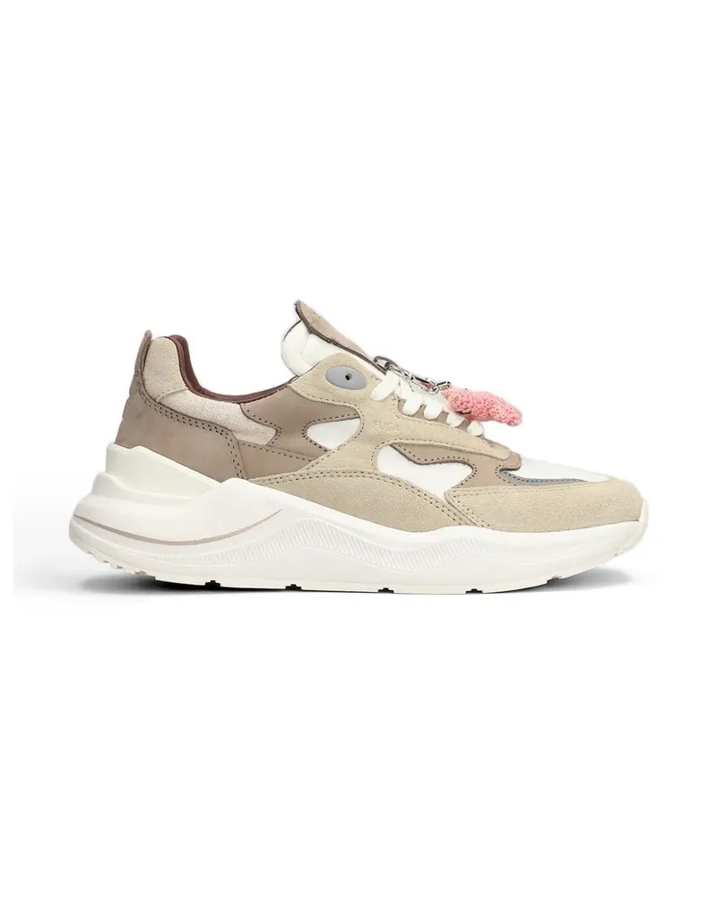D.A.T.E. Fuga lace-up suede sneakers - Nude Nude