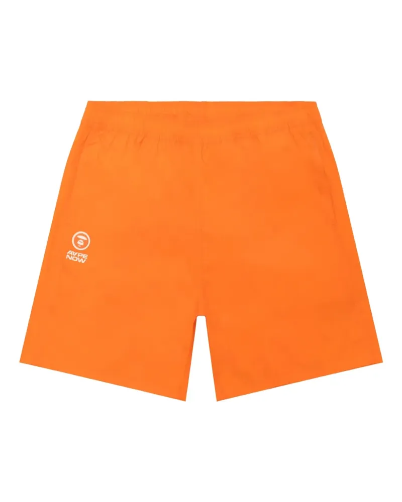 BAPE logo-print drawstring shorts - Orange Orange