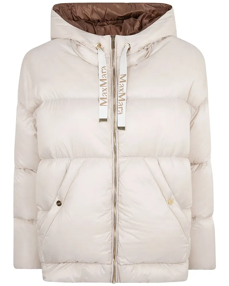 Max Mara puffer hooded dow jacket - Nude Nude