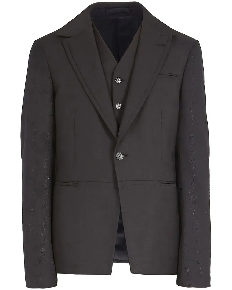 Ferragamo Sakko mit integrierter Weste - Schwarz Schwarz