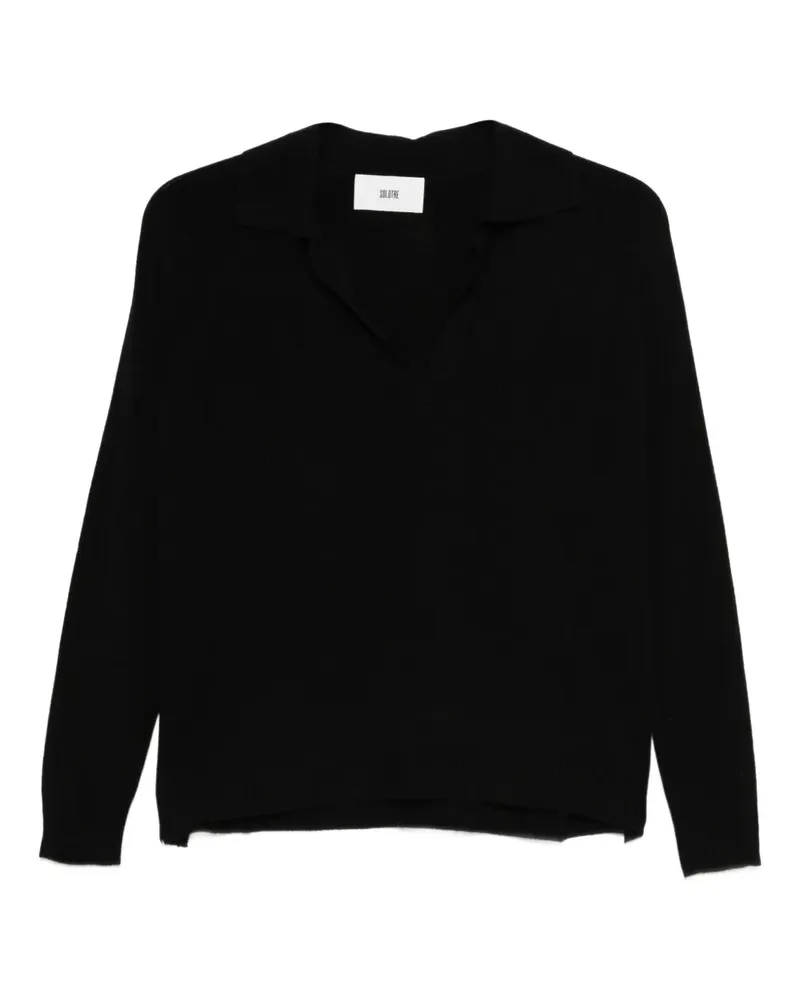 SOLOTRE Pullover mit V-Ausschnitt - Schwarz Schwarz