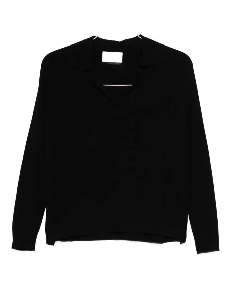 SOLOTRE V-neck sweater - Schwarz Schwarz