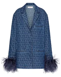 Valentino Garavani Toile Iconographe Jeansjacke Blau