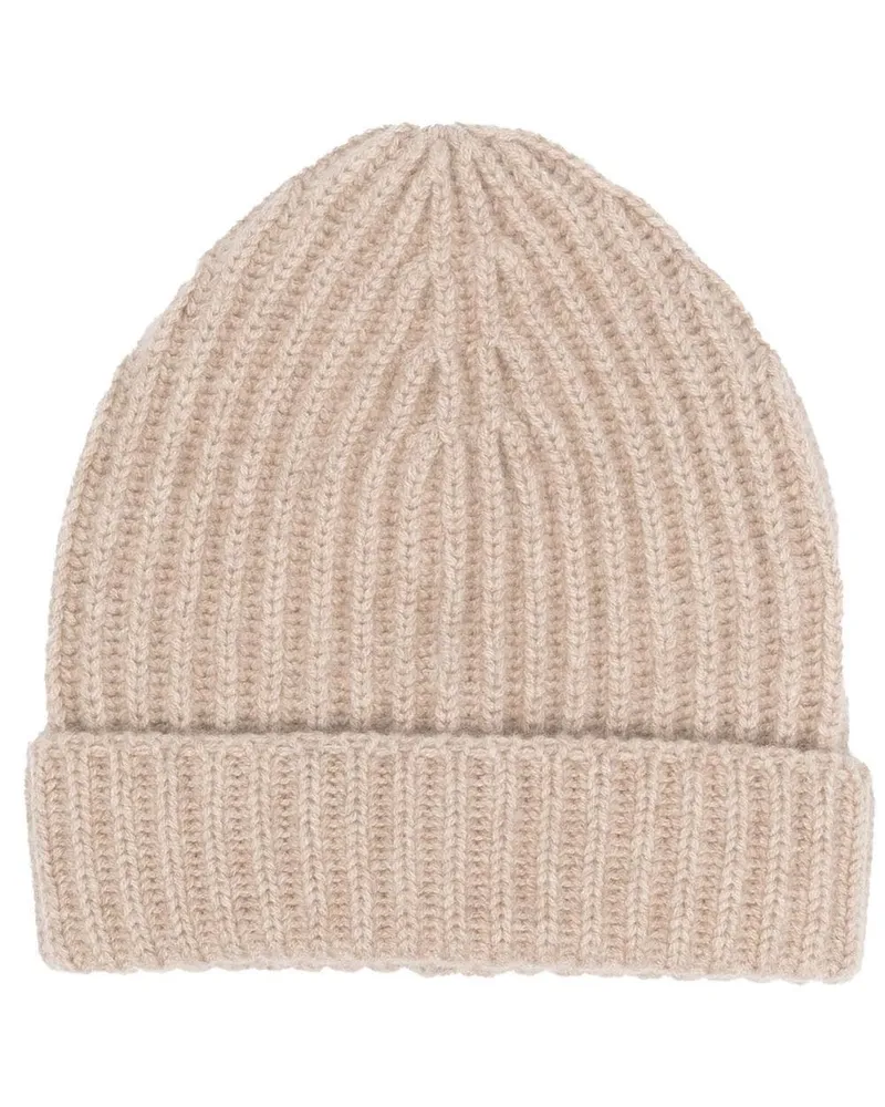 Malo Grob gerippte Beanie - Nude Nude