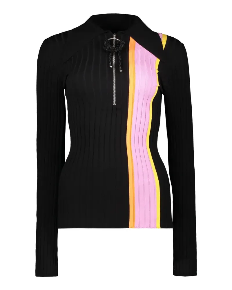 ELLERY ribbed-knit panelled top - Schwarz Schwarz
