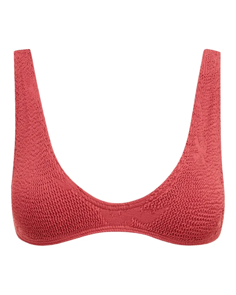 bond-eye palm-print scout bikini top - Rot Rot