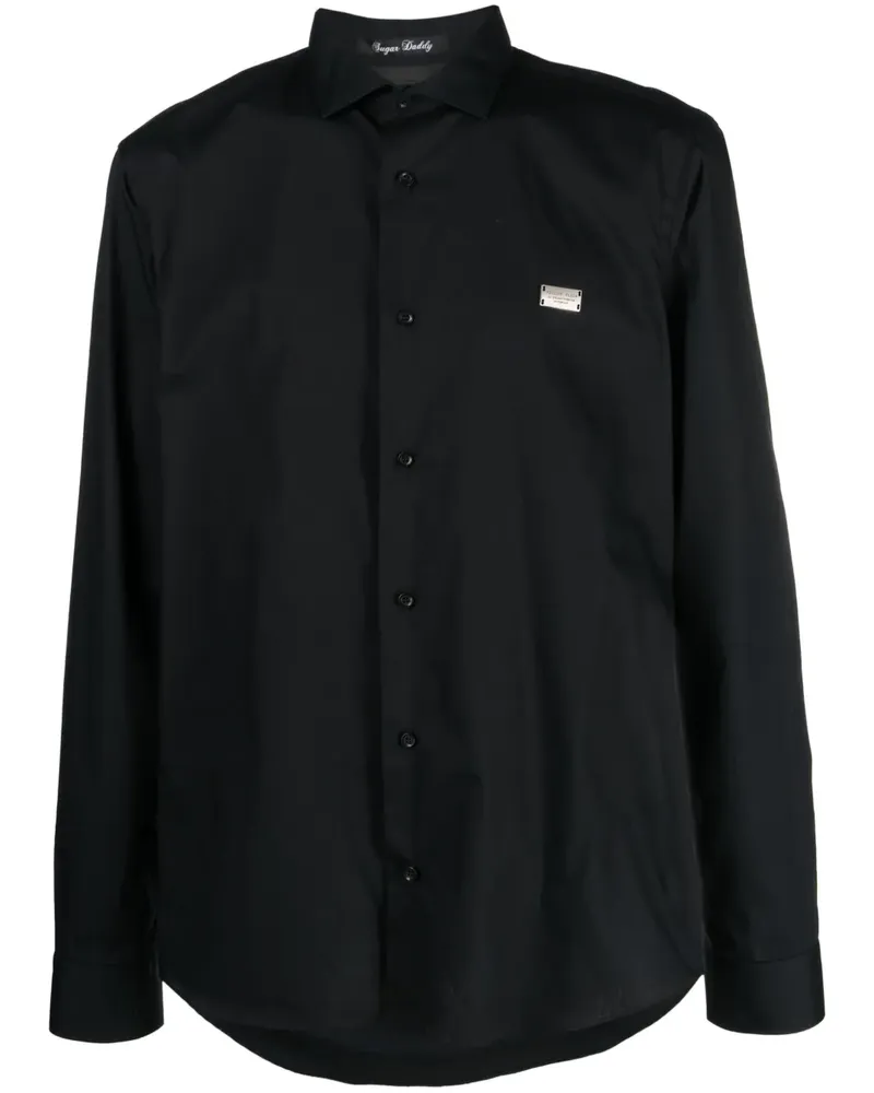 Philipp Plein Sugar Daddy Hemd mit Totenkopf - Schwarz Schwarz