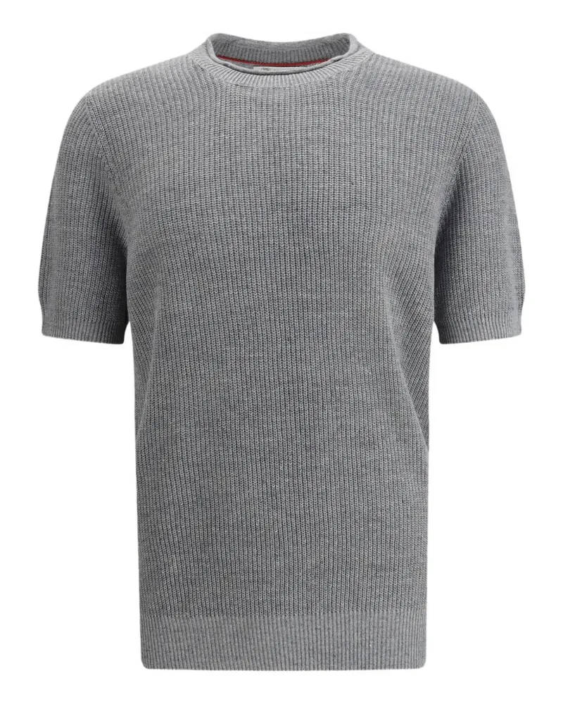 Brunello Cucinelli short-sleeve knitted T-shirt - Grau Grau